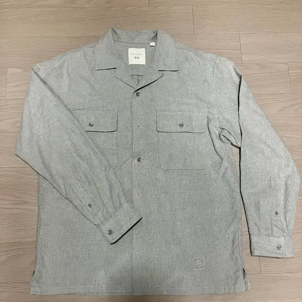 [BUNJANG] Uniqlo Brushed Cotton Open Collar Oversized Shirt - Grey (S) / 유니클로 브러시드 코튼 오픈칼라 오버사이즈 셔츠 그레이 S