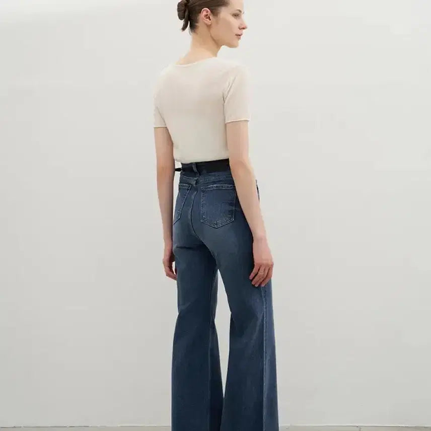 [BUNJANG] Hawa Arte Semi-Wide Fit Denim Medium Blue / 하와 아르떼 세미와이드핏 데님 미디엄블루