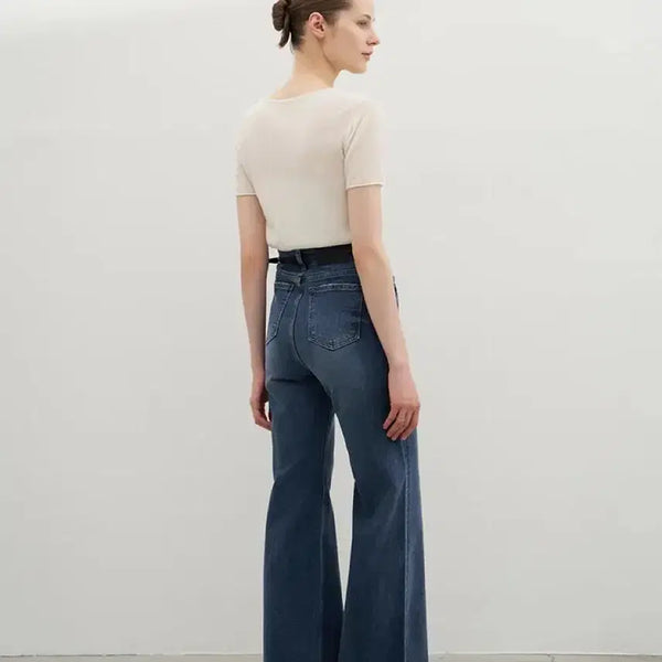 [BUNJANG] Hawa Arte Semi-Wide Fit Denim Medium Blue / 하와 아르떼 세미와이드핏 데님 미디엄블루