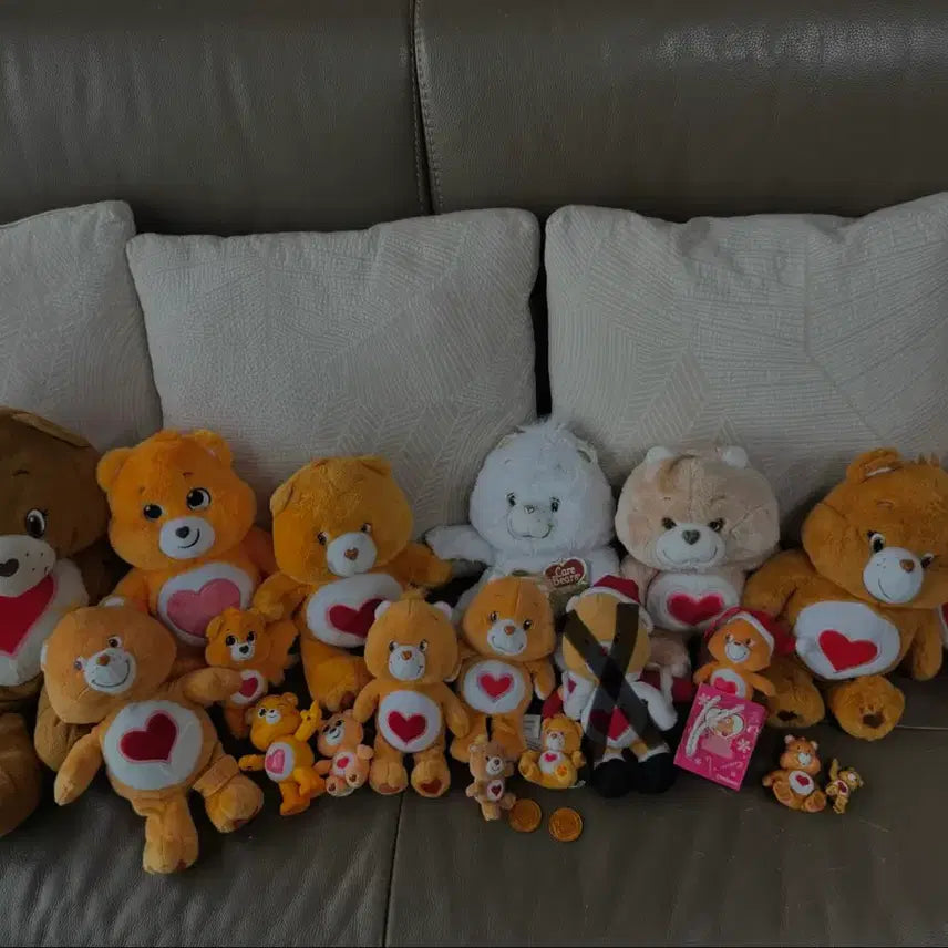 [BUNJANG] Vintage Care Bear Tenderheart Bear Plush Set / 빈티지 케어베어 고전인형 텐더하트베어 인형,피규어 판매