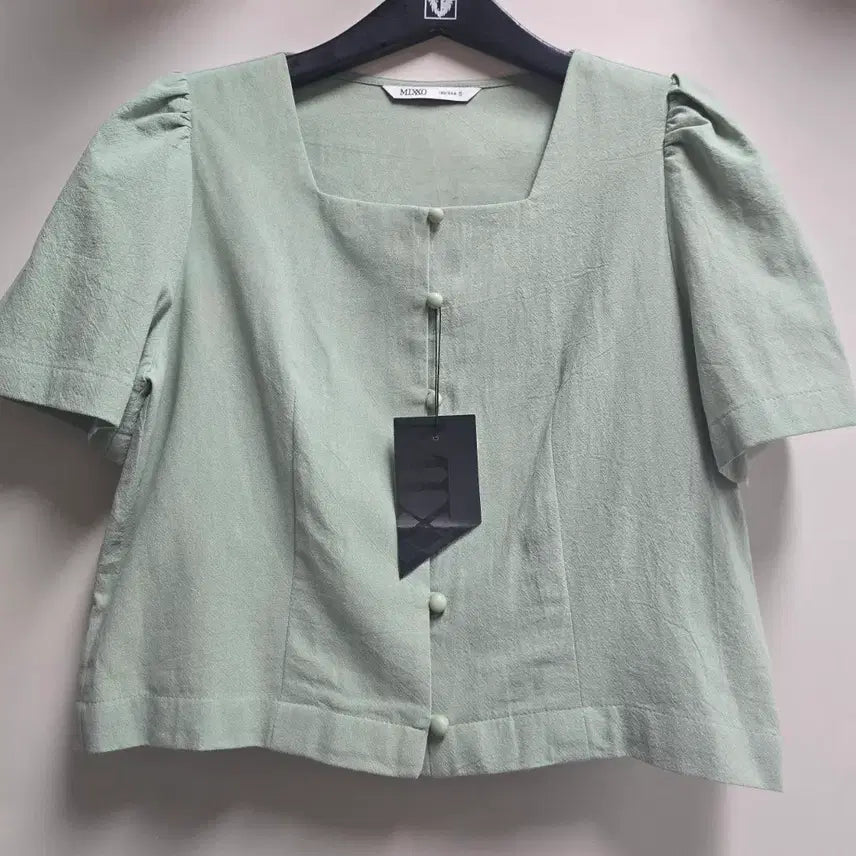 [BUNJANG] MIXXO Mint Puff Cropped Jacket Size S / 미쏘 민트색 퍼프 크롭자켓 S