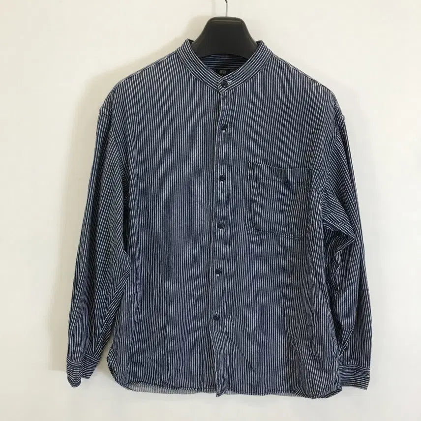 [BUNJANG] Uniqlo Hickory Stand Collar Shirt M / 유니클로 히코리 스탠드카라셔츠 [M]