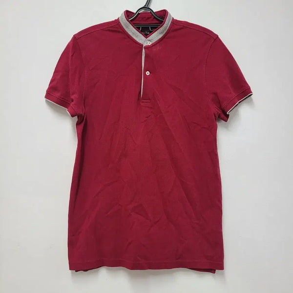 [BUNJANG] Massimo Dutti Henry Neck T-Shirt Cotton Red / 마시모두띠 헨리넥 티셔츠 95