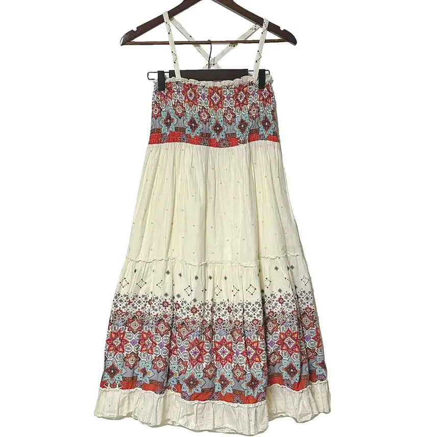 [BUNJANG] Vintage Paisley Shirring Long Dress / 일본빈티지 페이즐리셔링프릴스모크밴드끈나시롱원피스모리걸하구미룩갸루y2k히피