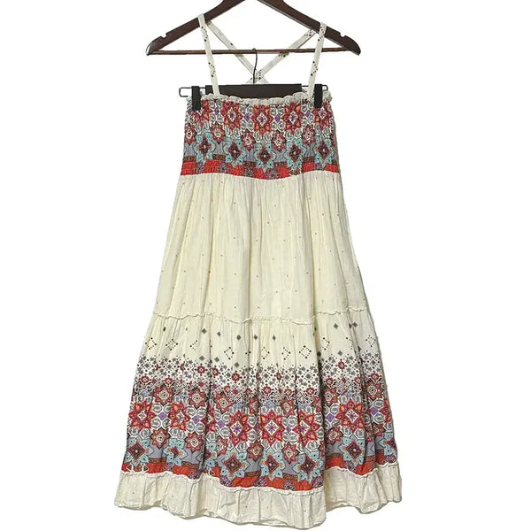 [BUNJANG] Vintage Paisley Shirring Long Dress / 일본빈티지 페이즐리셔링프릴스모크밴드끈나시롱원피스모리걸하구미룩갸루y2k히피