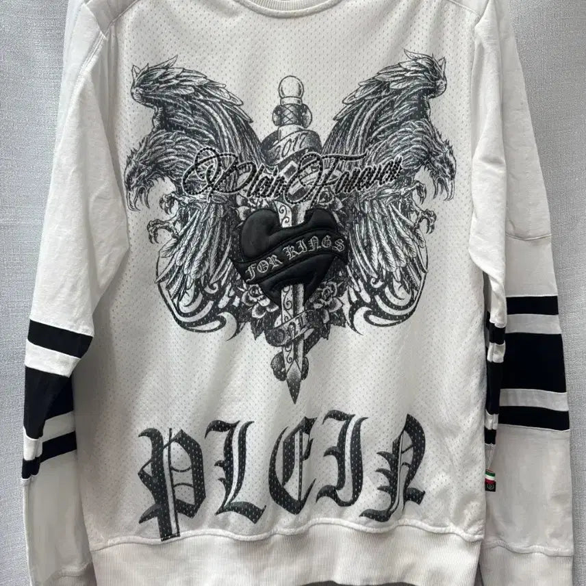 [BUNJANG] Philipp Plein Homme Mesh Layered Vintage Detail Stone Graphic Sweatshirt L / 필립플레인 옴므 메쉬 레이어드 빈티지 디테일 스톤 그래픽 맨투맨 L(L)