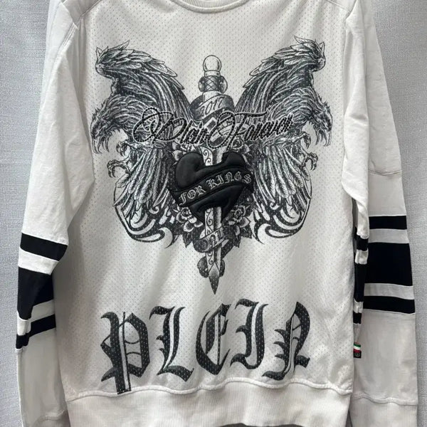[BUNJANG] Philipp Plein Homme Mesh Layered Vintage Detail Stone Graphic Sweatshirt L / 필립플레인 옴므 메쉬 레이어드 빈티지 디테일 스톤 그래픽 맨투맨 L(L)