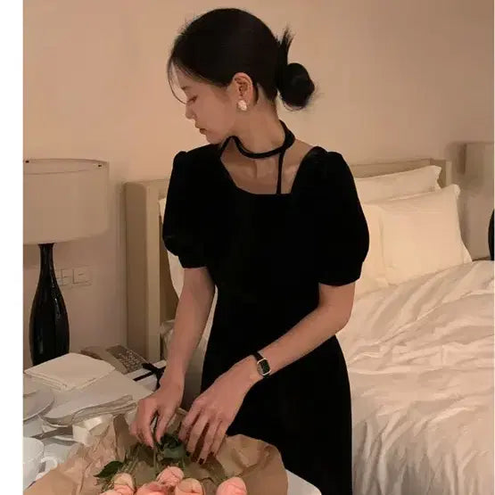 [BUNJANG] Velvet Mini Dress / 하객룩 벨벳원피스
