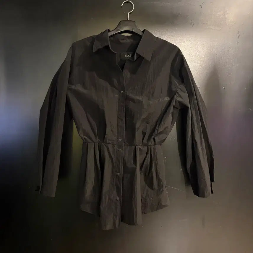 [BUNJANG] Time Black Long Sleeve Shirt OS / 타임 블랙 긴팔셔츠