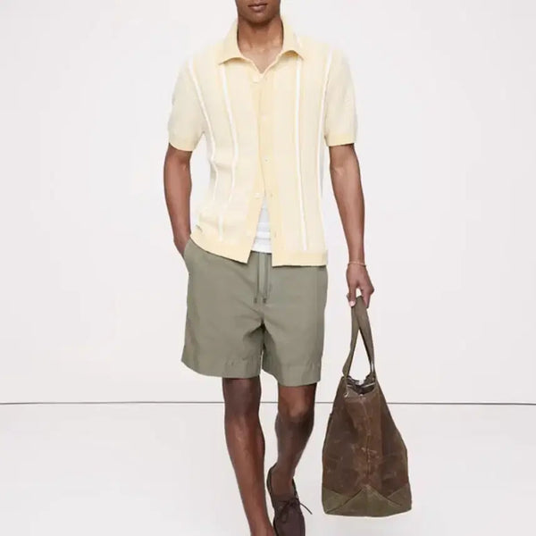 [BUNJANG] Banana Republic Men's Textured Stripe Summer Short Sleeve Knit Polo M / 바나나리퍼블릭 남자 여름 반팔 니트