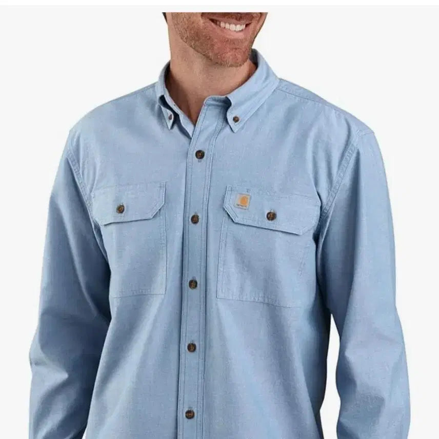 [BUNJANG] Carhartt Chambray Shirt (Blue) 2XL / 칼하트 샴브레이 셔츠(블루) 2XL