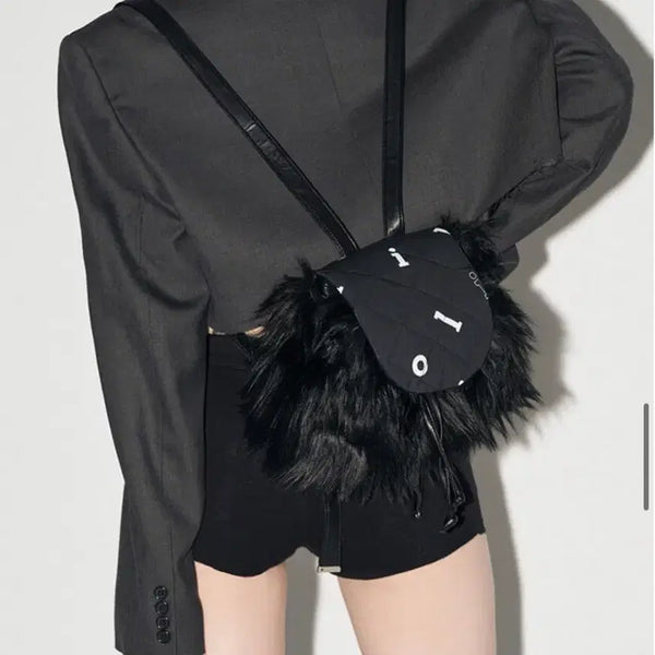 [BUNJANG] illio Quilting & Fur Backpack Black / 일리오 illio Quilting & Fur Backpack black