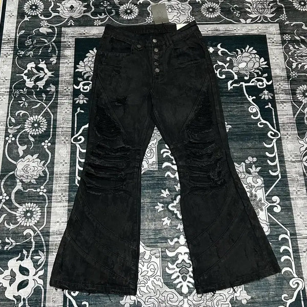 [BUNJANG] Mu Lab Coated Destroyed Jeans / Mu Lab coated destroyed Jeans vkei v-kei