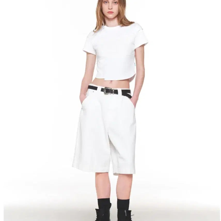 [BUNJANG] Instant Funk Cropped Short Sleeve T-Shirt / 인스턴트펑크 크롭반팔티