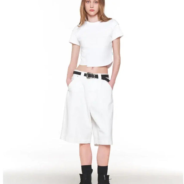[BUNJANG] Instant Funk Cropped Short Sleeve T-Shirt / 인스턴트펑크 크롭반팔티
