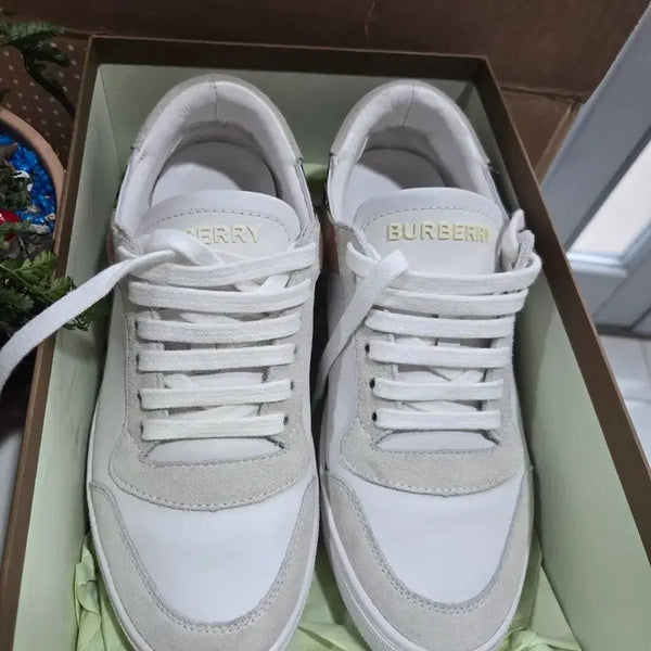 [BUNJANG] Burberry Calfskin Leather Sneakers White / 버버리스니커즈