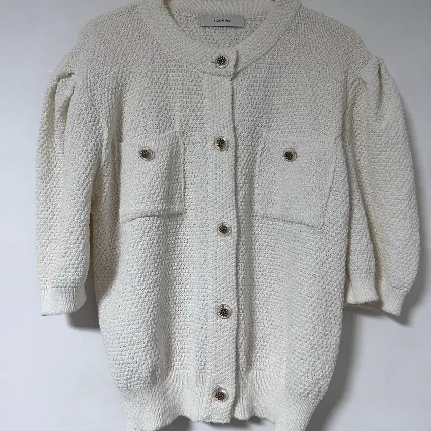 [BUNJANG] ROORMNG Women's Knit Short Sleeve Cardigan Ivory / [ROORMNG] 여성 니트 반팔 가디건 아이보리