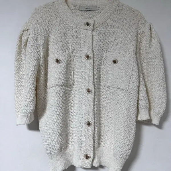[BUNJANG] ROORMNG Women's Knit Short Sleeve Cardigan Ivory / [ROORMNG] 여성 니트 반팔 가디건 아이보리