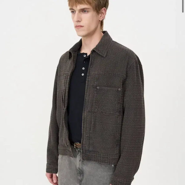[BUNJANG] In Silence Stitched Surface Jacket Dark Brown L / 인사일런스 스티치드 서페이스 자켓 DARK BROWN L사이즈