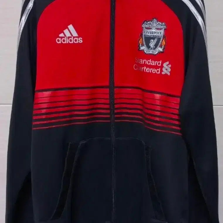[BUNJANG] Adidas Liverpool Black Silver Track Top Jersey / 아디다스 리버풀 블랙 실버 트랙탑 저지 져지집업 90/S
