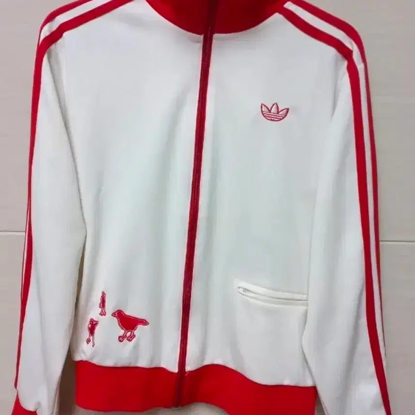 [BUNJANG] Adidas Tokyo White Red Track Top Jersey / 아디다스 도쿄 흰빨 화이트 트랙탑 저지 져지집업 90/S
