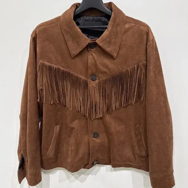 [BUNJANG] GARMENTS Brown Suede Fringe Jacket / [Free] 가먼츠 브라운 스웨이드 프린지 자켓