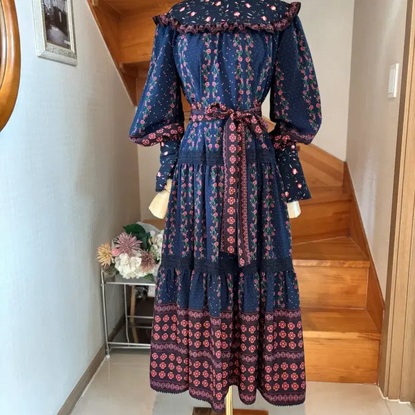 [BUNJANG] Floral Pattern Long Dress / 플로럴 패턴