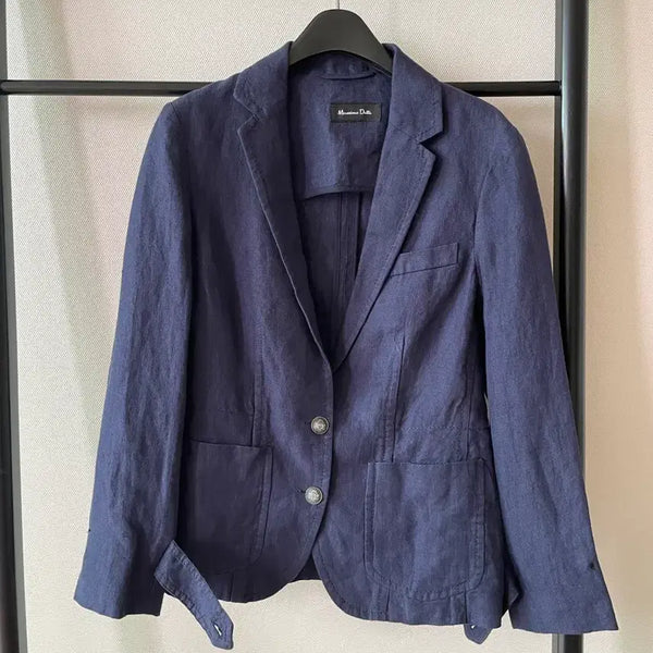 [BUNJANG] Massimo Dutti Navy Linen Jacket / Massimo Dutti 네이비 린넨 자켓