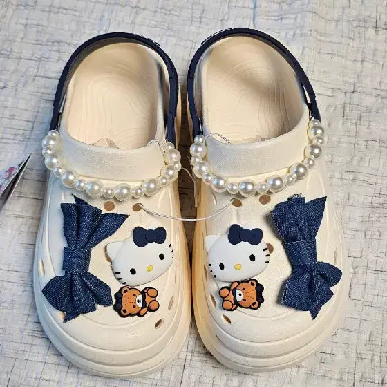 [BUNJANG] Hello Kitty Mules Sandals Beige / 헬로키티 샌들 슬리퍼 베이지