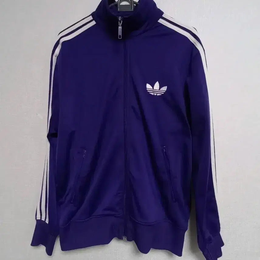 [BUNJANG] Adidas Firebird Purple Track Top Jersey M / 아디다스 파이어버드 퍼플 보라 보흰 트랙탑 저지 져지집업 M 95