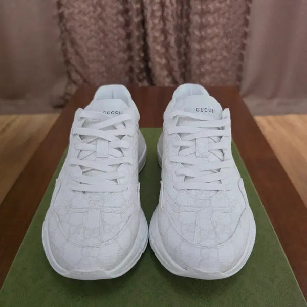 [BUNJANG] Gucci Men's GG Supreme Rhyton Sneakers White UK 6 / [새상품]구찌 GG수프림 롸이톤 UK6