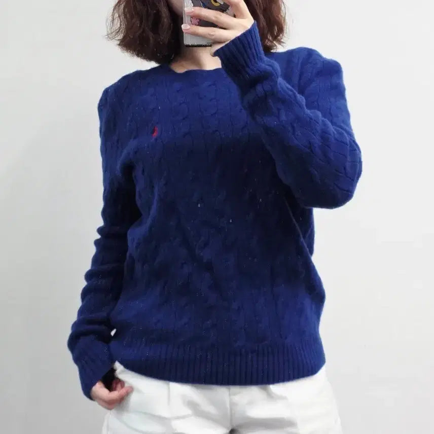 [BUNJANG] Polo Ralph Lauren Cable Knit Sweater Deep Blue M / [프립]M/폴로 랄프로렌 케이블 니트 딥블루