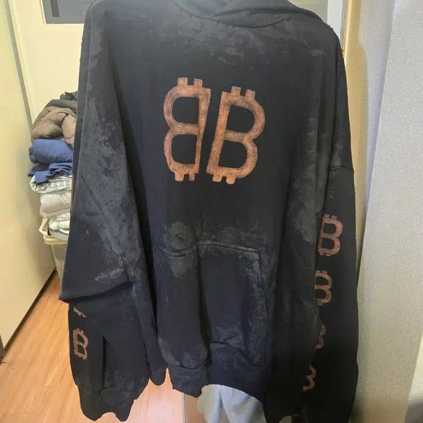 [BUNJANG] Balenciaga Crypto Hoodie Medium Fit / 발렌시아가 크립토 후드 미디움핏(세미오버)