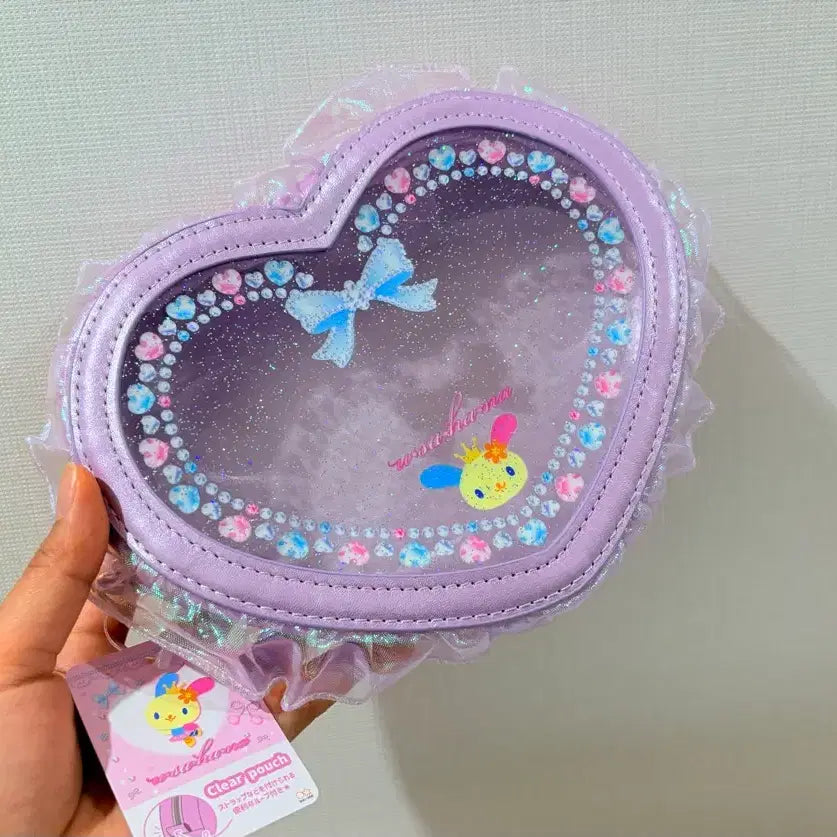 [BUNJANG] Sanrio Usahana Balletcore Frill Pouch / 산리오 우사하나 발레코어 하트 프릴 파우치 미사용 새상품