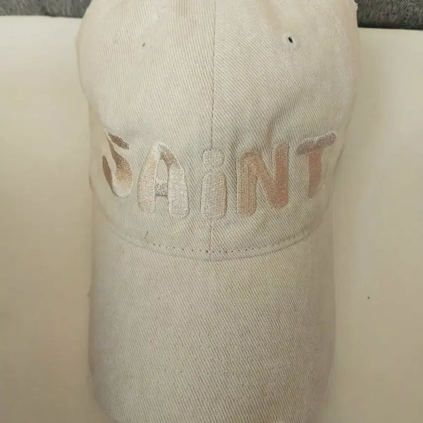 [BUNJANG] Wick Vintage Saint Embroidered Ball Cap Beige / 새제품 윅 빈티지 세인트 자수볼캡 베이지