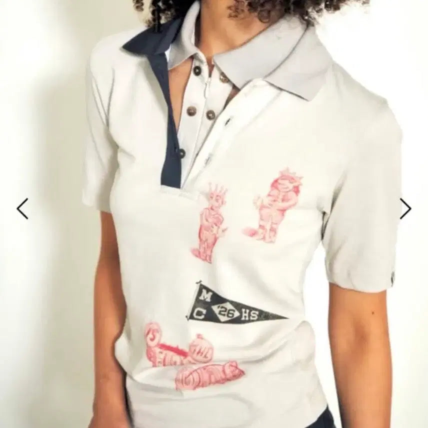[BUNJANG] Loralys Double Collar T-Shirt / 로레일즈 더블 카라 티셔츠