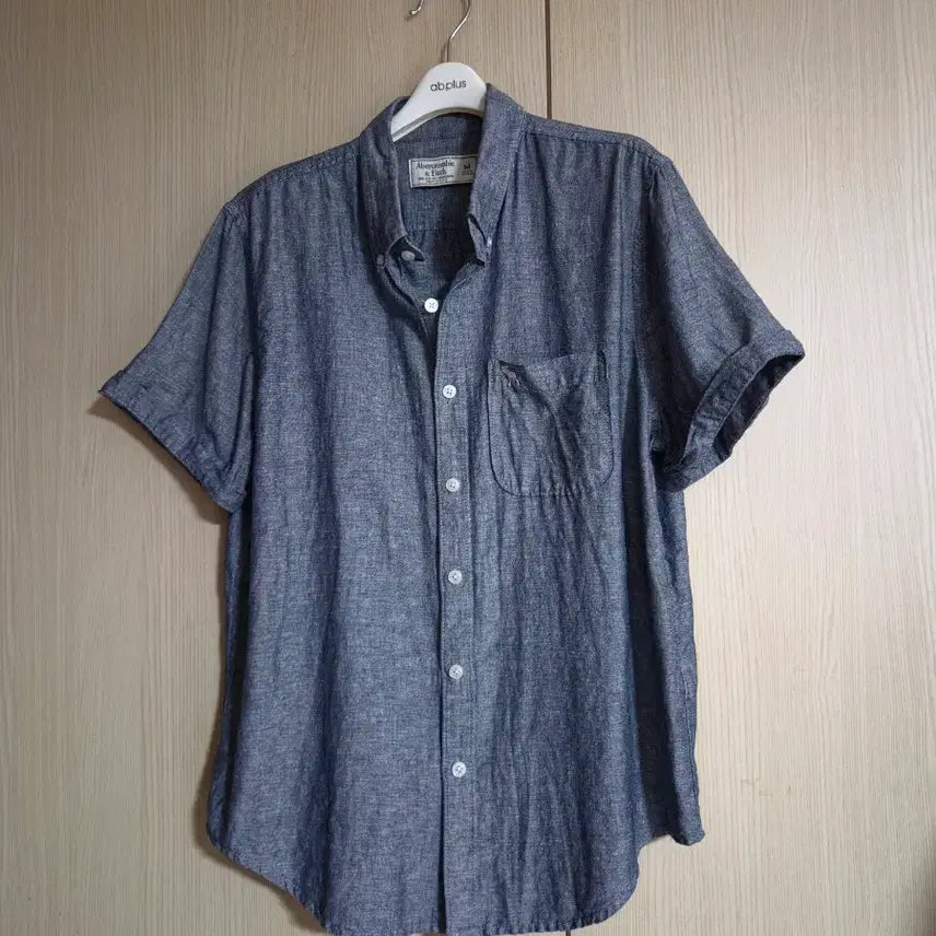 [BUNJANG] Abercrombie Men's Linen Short Sleeve Shirt - Size M / 아베크롬비 남자 린넨(마) 반팔 셔츠 M사이즈