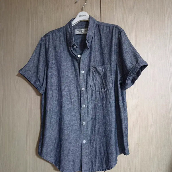 [BUNJANG] Abercrombie Men's Linen Short Sleeve Shirt - Size M / 아베크롬비 남자 린넨(마) 반팔 셔츠 M사이즈