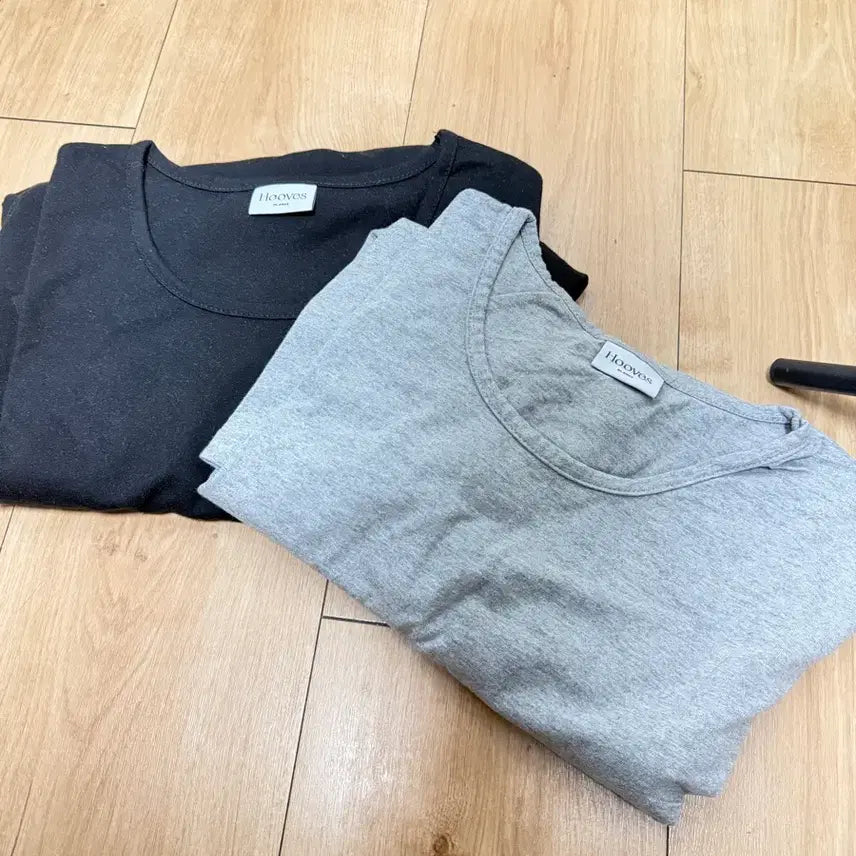 [BUNJANG] Hubbs Crop Tee Grey & Black XL (2-Pack) / 후브스 크롭티 그레이&블랙 XL(2팩)