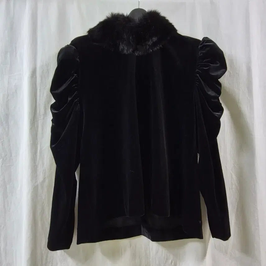 [BUNJANG] Vintage Black Velvet Blouse / 일본 구제 빈티지 블랙 벨벳 블라우스