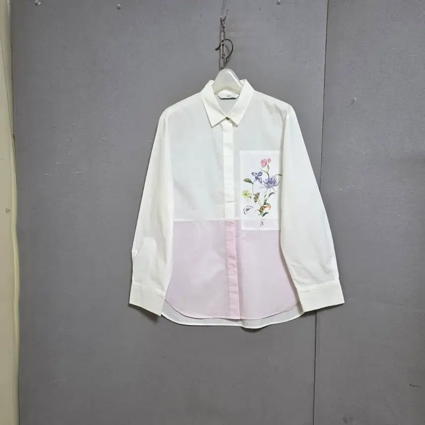 [BUNJANG] Duel Flower Point Blouse 55 / 듀엘 플라워포인트 남방 블라우스 55 n6807