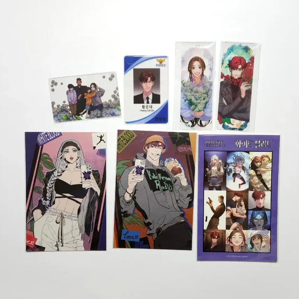 [BUNJANG] White Blood Vol. 1 First Edition Merchandise Set (Bookmark, Sticker, Postcard, Photocard) / 화이트 블러드 초판 부록 특전 웹툰 굿즈 엽서 스티커 포토카드 책갈피