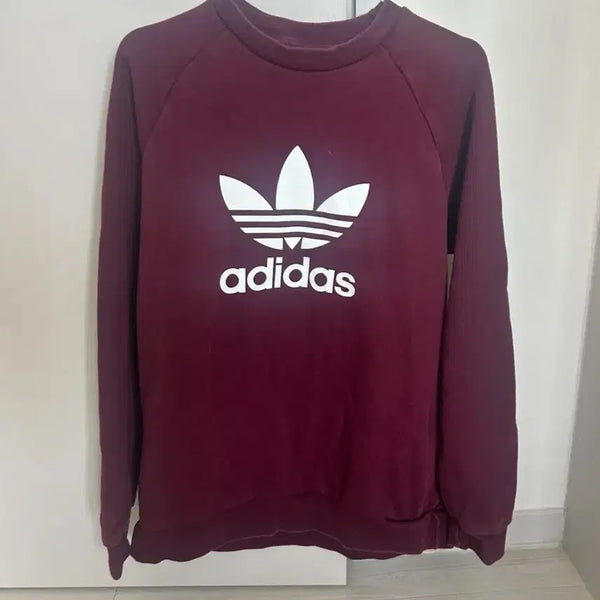 [BUNJANG] Adidas Burgundy Sweatshirt / 아디다스 버건디 맨투맨