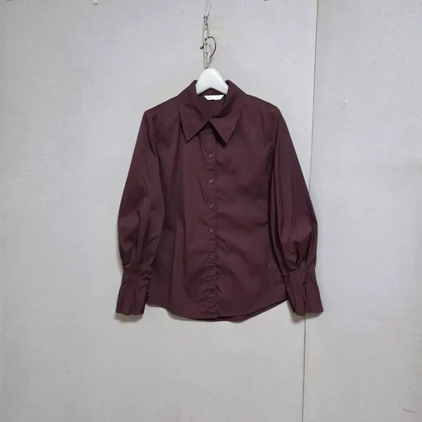 [BUNJANG] It MICHAA Wine Color Blouse Size 44 / 잇미샤 와인색 블라우스 44   n6807