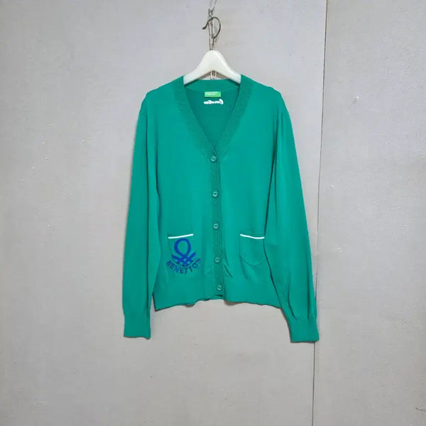 [BUNJANG] Benetton Green Cardigan L / 베네통 그린색 가디건 L  n6815   미착용제품