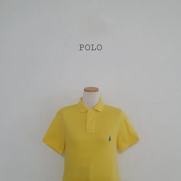 [BUNJANG] Polo Ralph Lauren Yellow Pony Logo Short Sleeve Polo Shirt - Size S / 세일)No.26060506 폴로 랄프로렌 반팔 카라티 옐로우