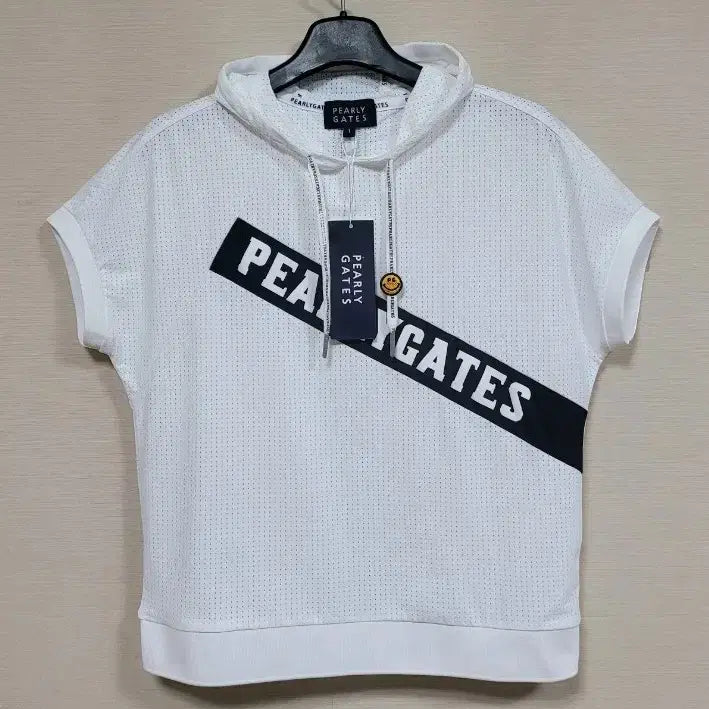 [BUNJANG] Parry Gates Women's Smiley Mesh Short-Sleeve Hoodie T-Shirt / 파리게이츠 여성 스마일 메쉬 반팔 후드티 (새상품)