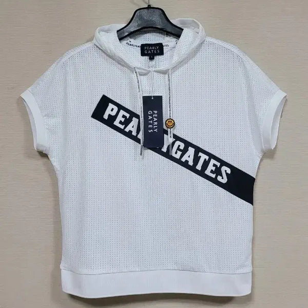 [BUNJANG] Parry Gates Women's Smiley Mesh Short-Sleeve Hoodie T-Shirt / 파리게이츠 여성 스마일 메쉬 반팔 후드티 (새상품)