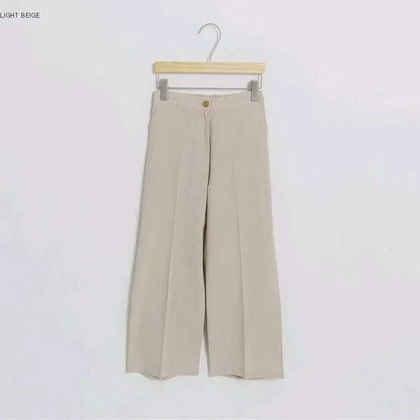 [BUNJANG] Atelier Nine Signature Linen Wide Banding Pants - Light Beige / 아틀리에 나인) 시그니처 린넨 와이드 백 밴딩 팬츠 - 라이트 베이지