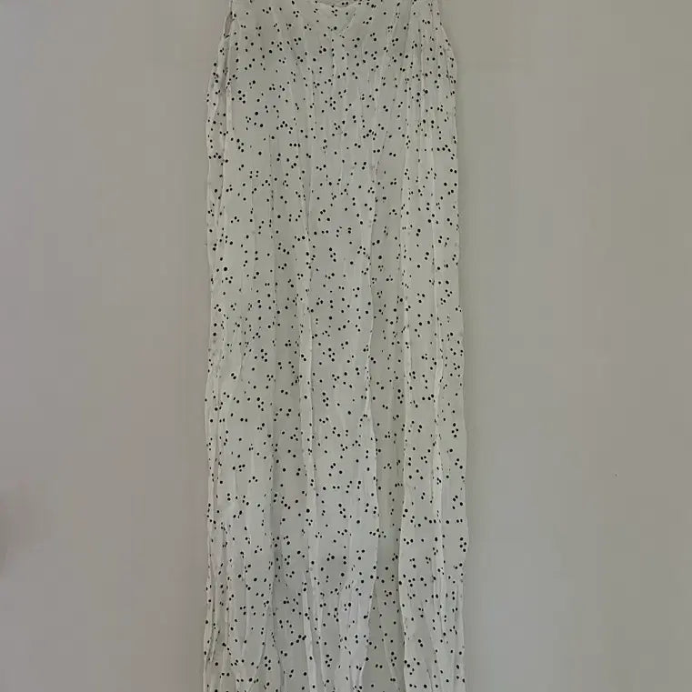 [BUNJANG] White Dot Pattern Long Dress / (새상품) 화이트 도트 패턴 롱 원피스
